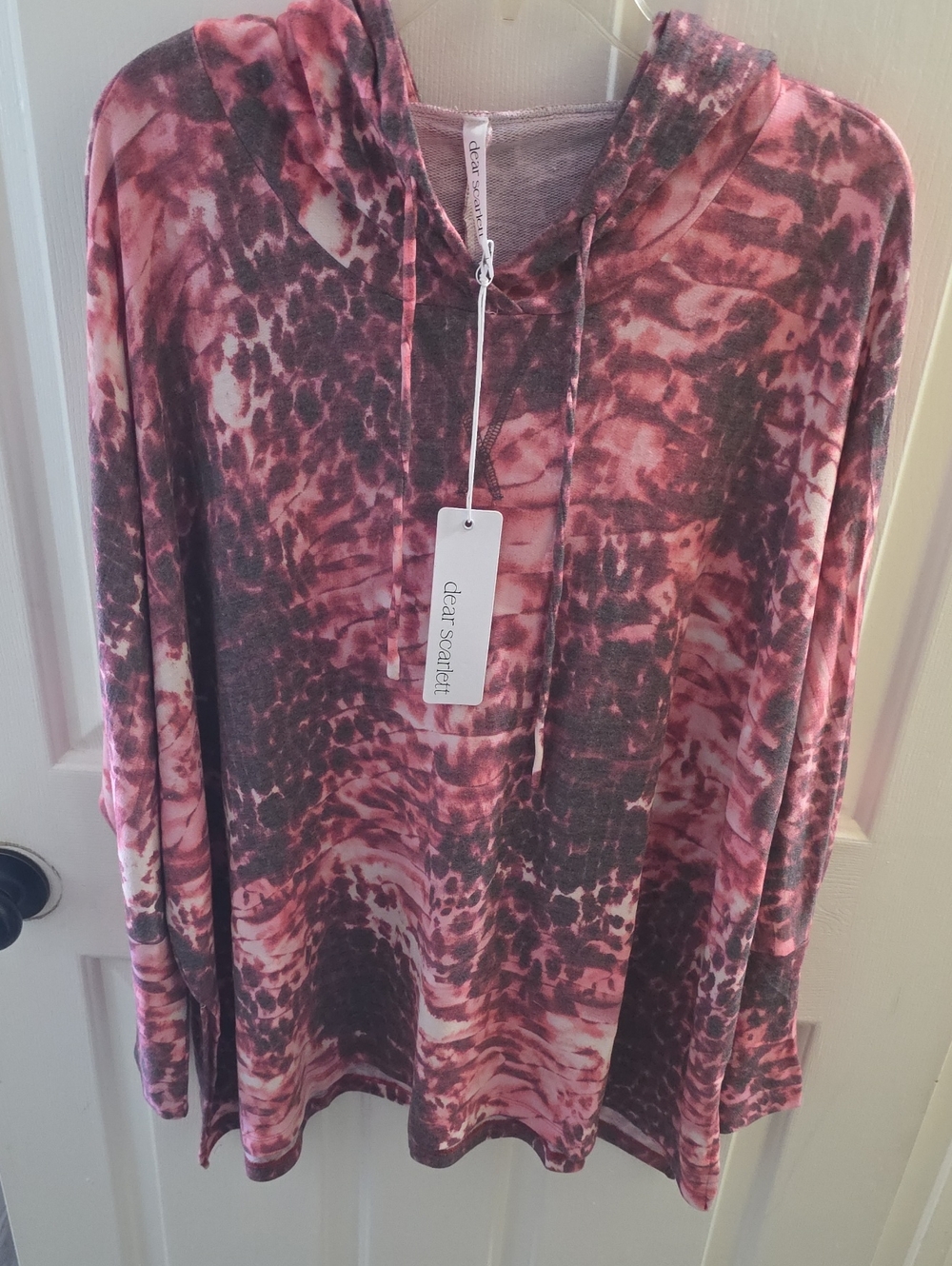 Dear Scarlett Pink and Deep Charcoal Leopard Print Top
